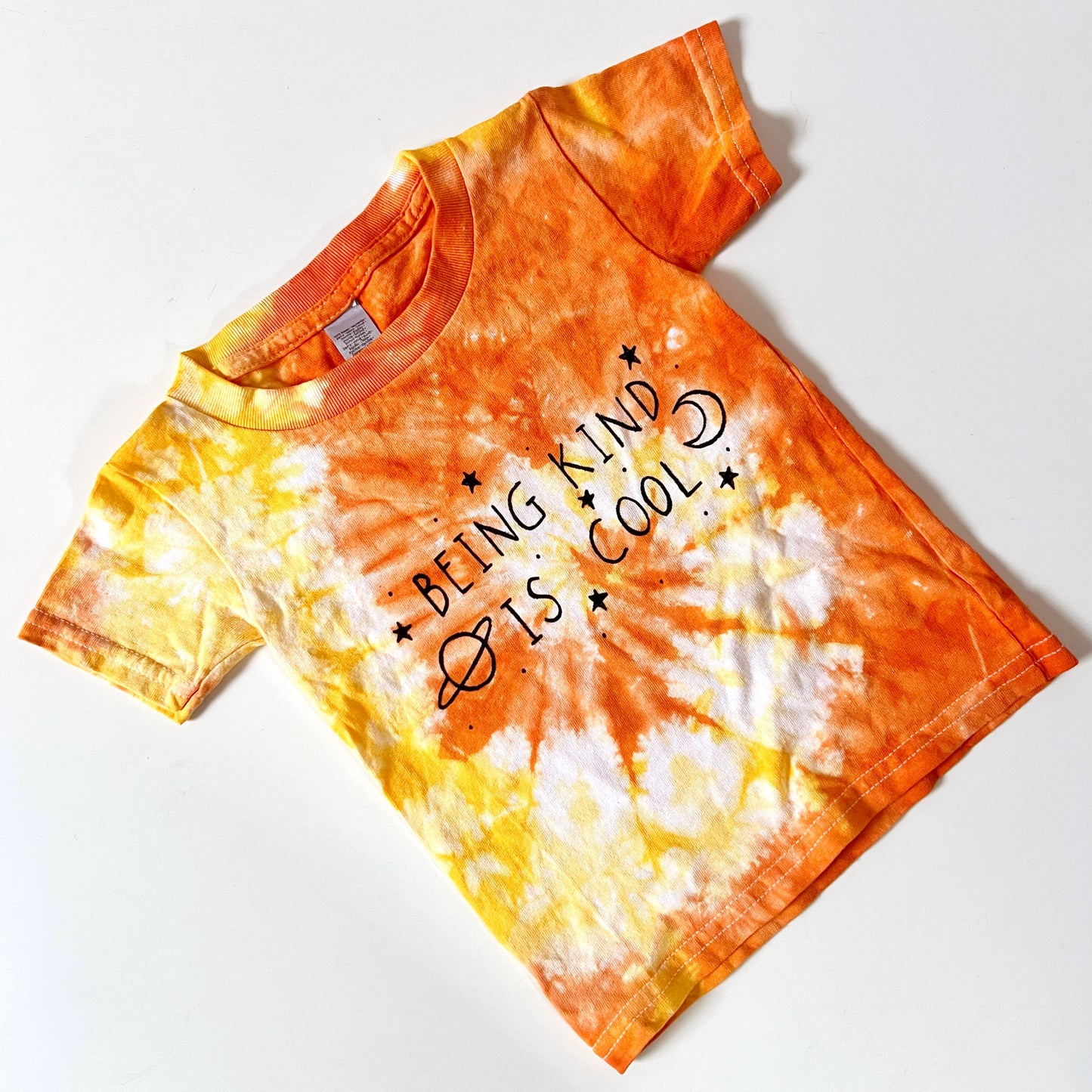 being kind is cool tie dye kids t-shirt - orange