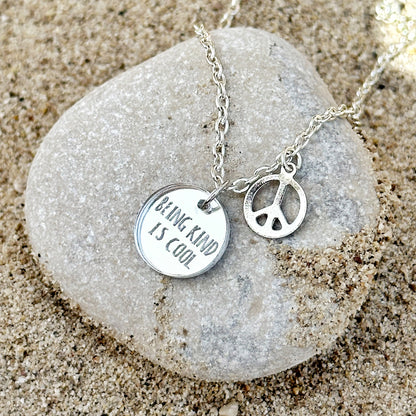 being kind is cool necklaces - silver