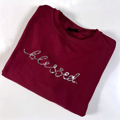 blessed embellished sweatshirt