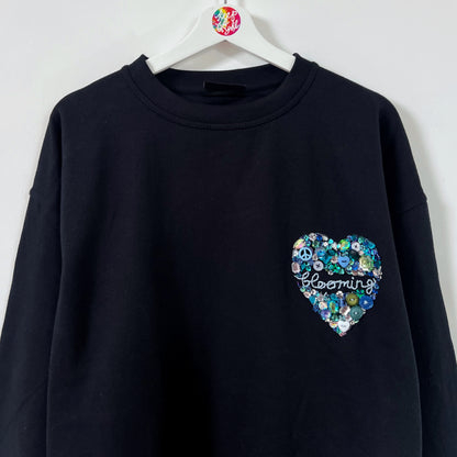 blooming hand-embellished sweatshirt