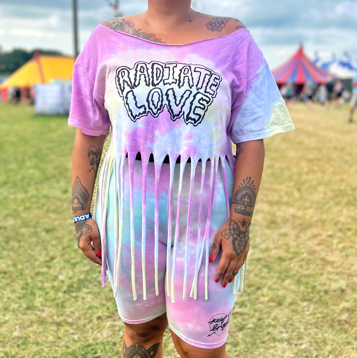 radiate love tie-dye tassel top - pastel fade