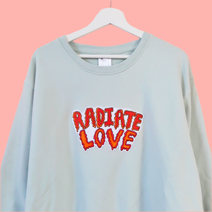 radiate love embroidered sweatshirt - light green