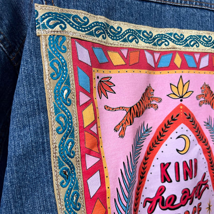 kind heart, fierce mind, brave spirit denim jacket