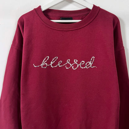 blessed embellished sweatshirt