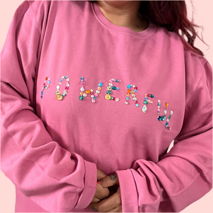 powerful hand-embellished sweatshirt