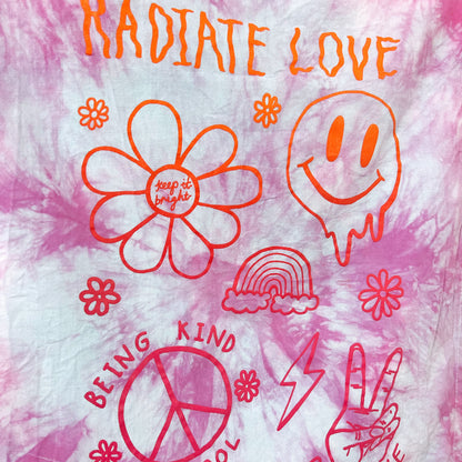 hippie heart wall hanging - tie dye