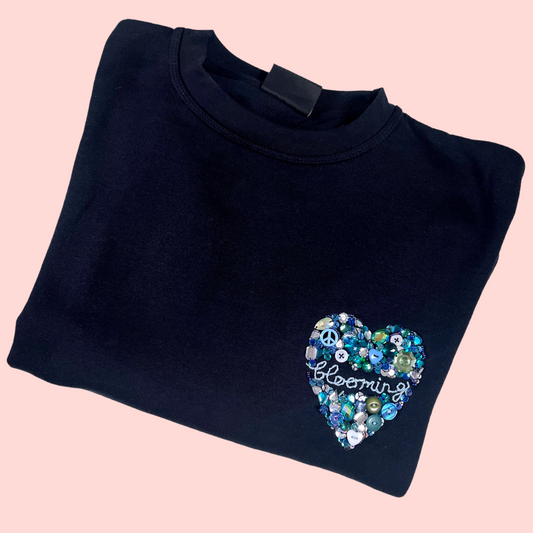 blooming hand-embellished sweatshirt