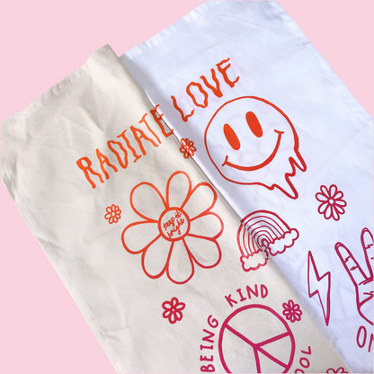 hippie heart tea towels