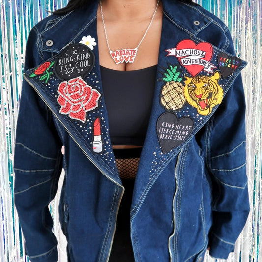 the 'fierce' denim biker jacket