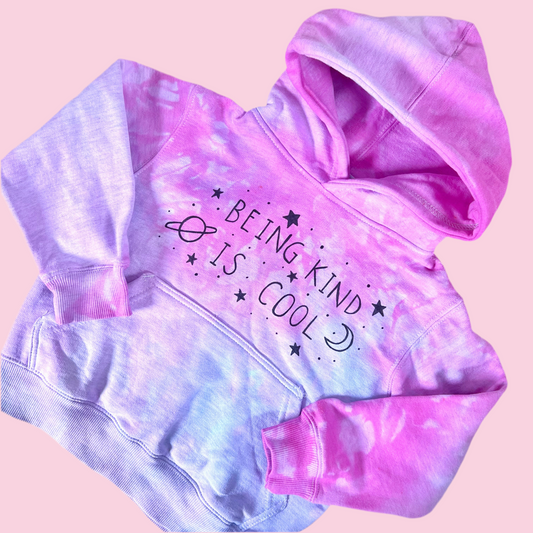 kids being kind is cool tie dye hoodie