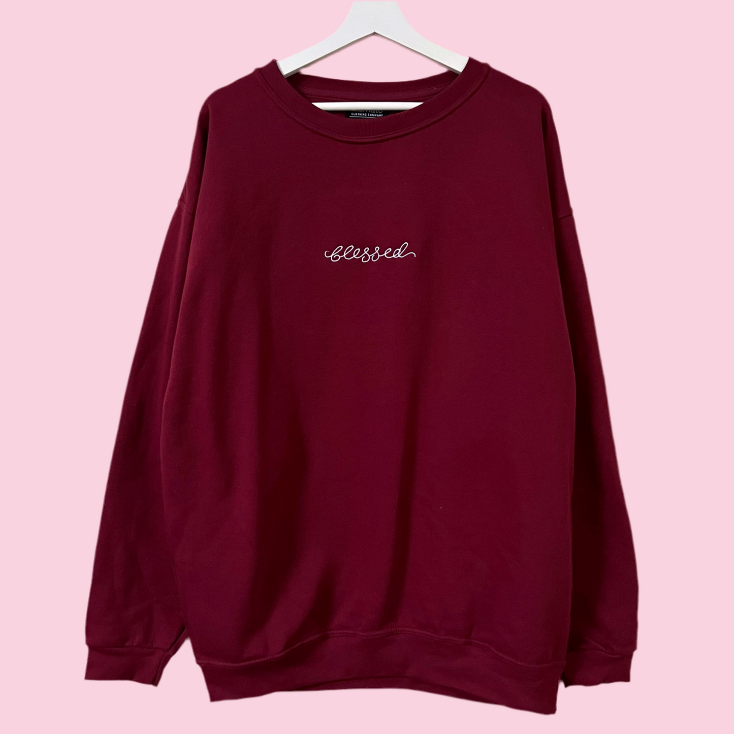 blessed embroidered sweatshirt - burgundy