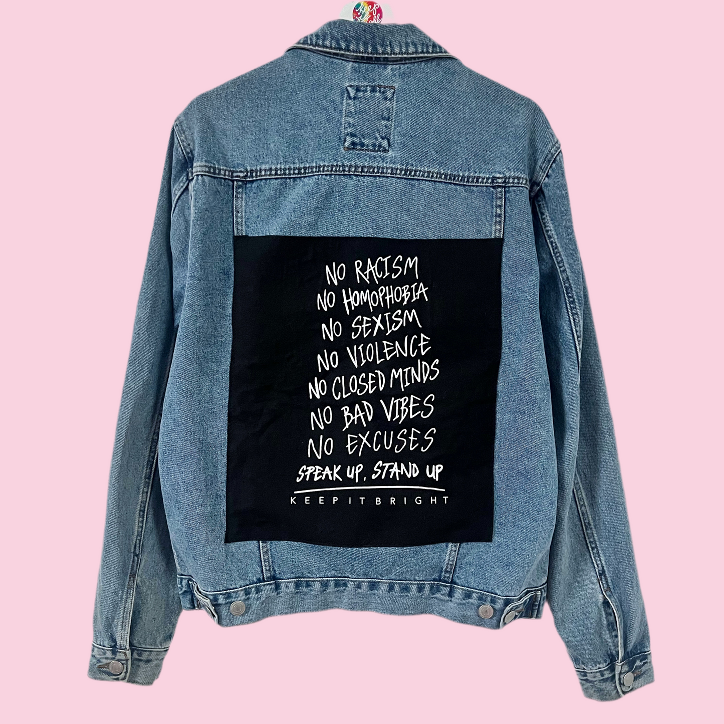 stand up, speak up denim jacket