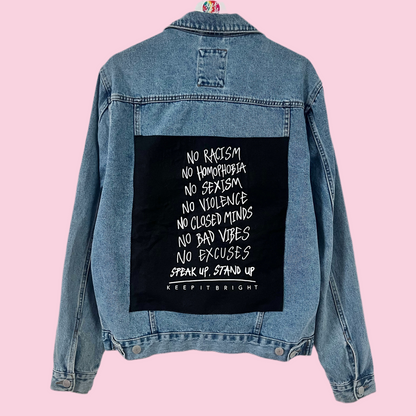 stand up, speak up denim jacket