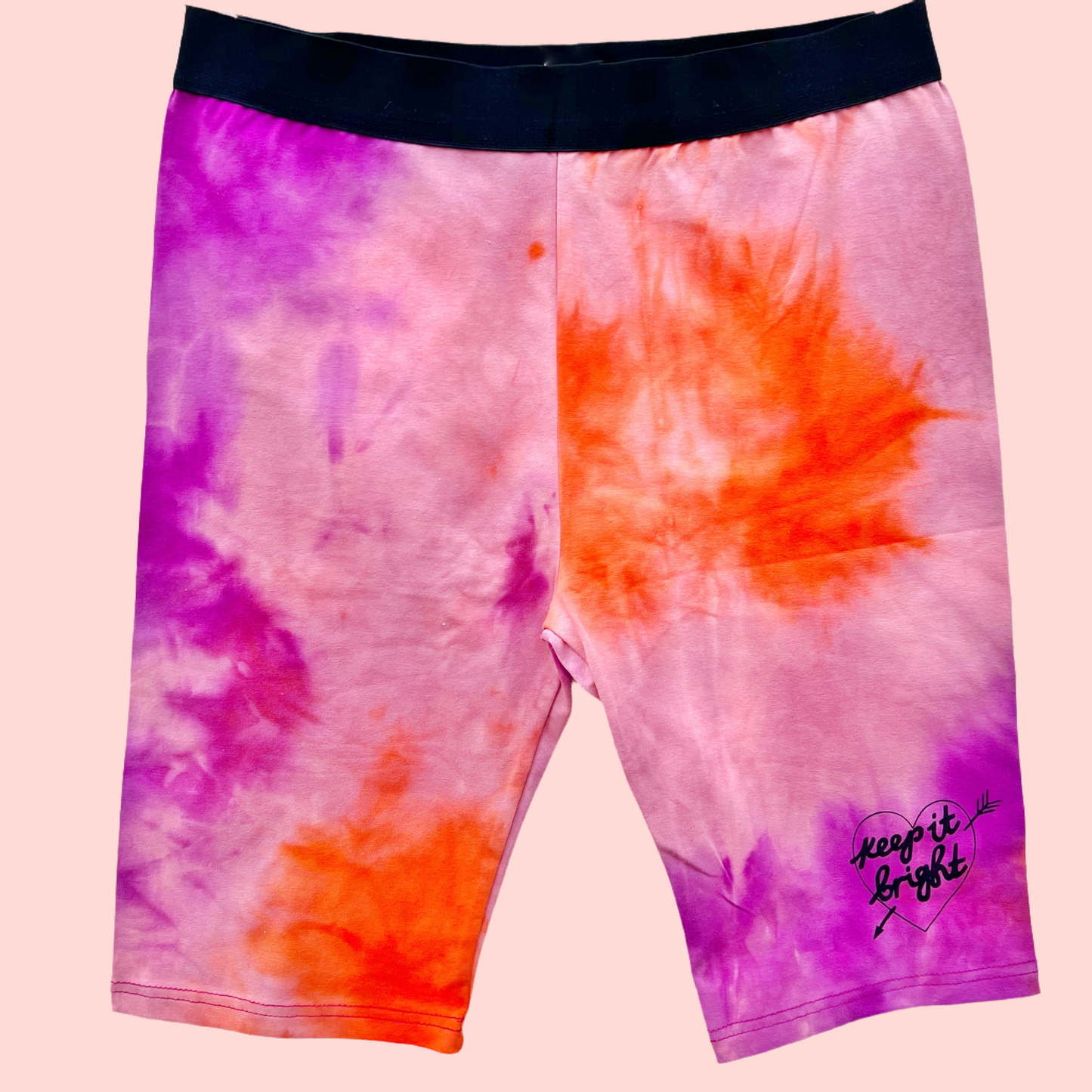 keep it bright tie-dye legging shorts - sunset