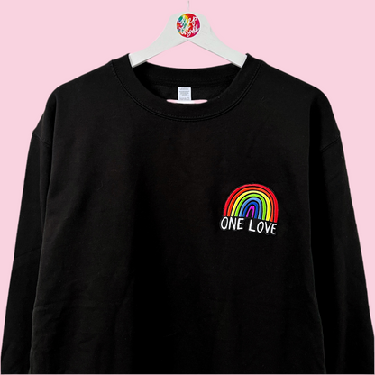 one love embroidered sweatshirt - black