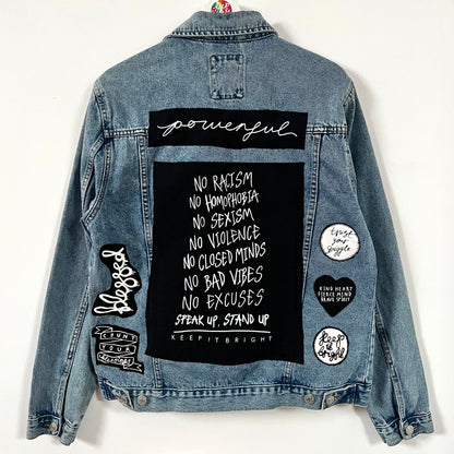 stand up, speak up denim jacket