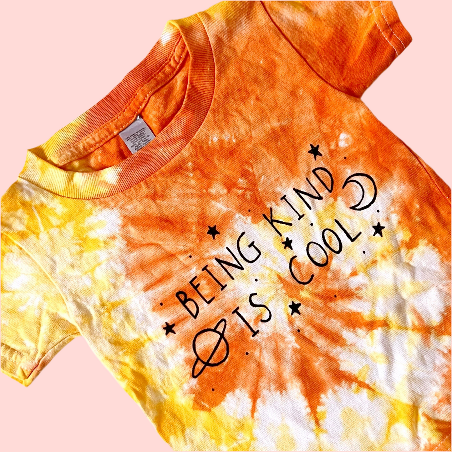 being kind is cool tie dye kids t-shirt - orange