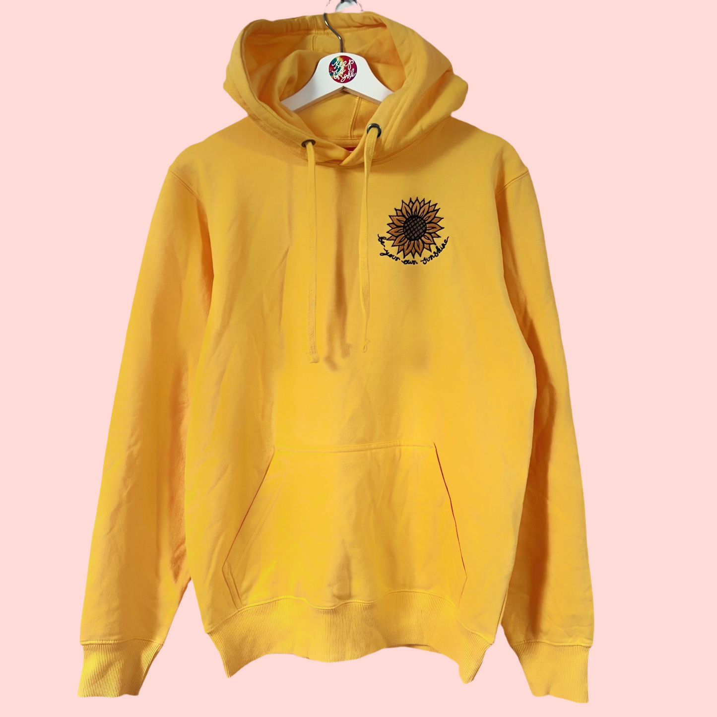 be your own sunshine embroidered hoodie - yellow