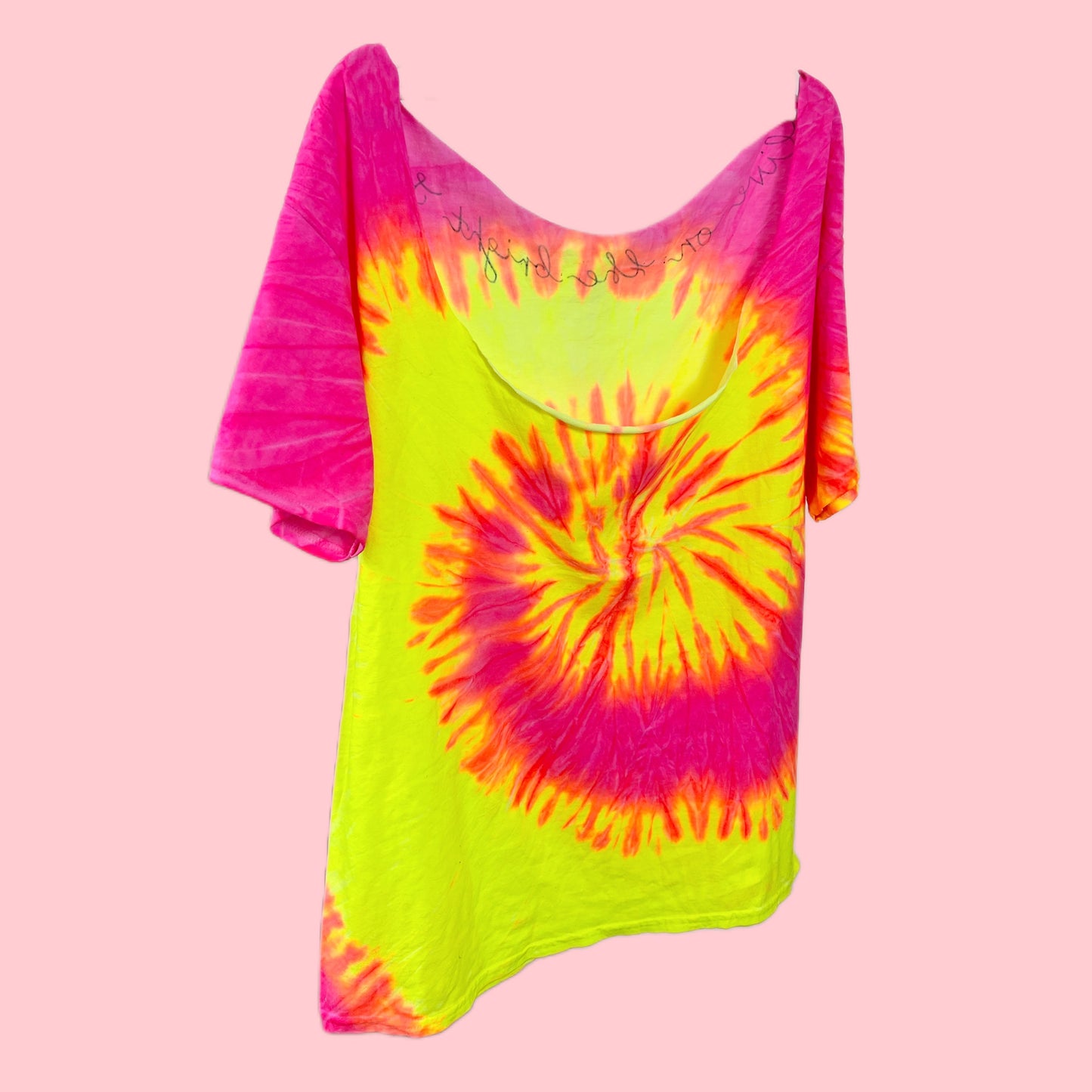 live on the bright side tie-dye off shoulder top