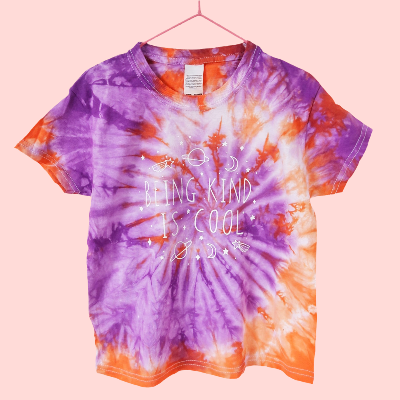 kids being kind is cool tie dye t-shirt - purple