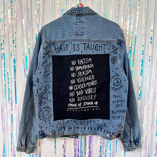 stand up, speak up denim jacket