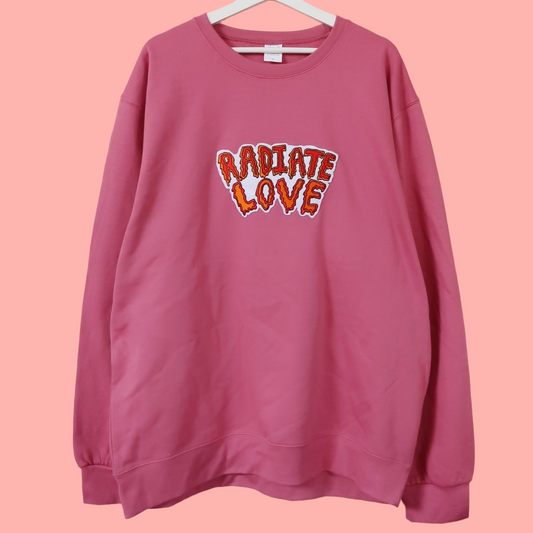 radiate love embroidered sweatshirt - deep pink