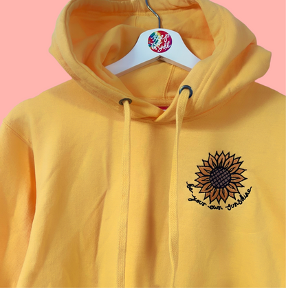 be your own sunshine embroidered hoodie - yellow