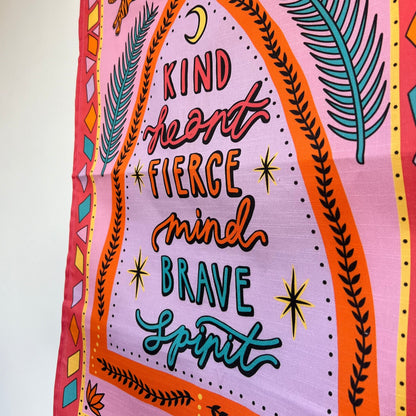 kind heart, fierce mind, brave spirit wall hanging