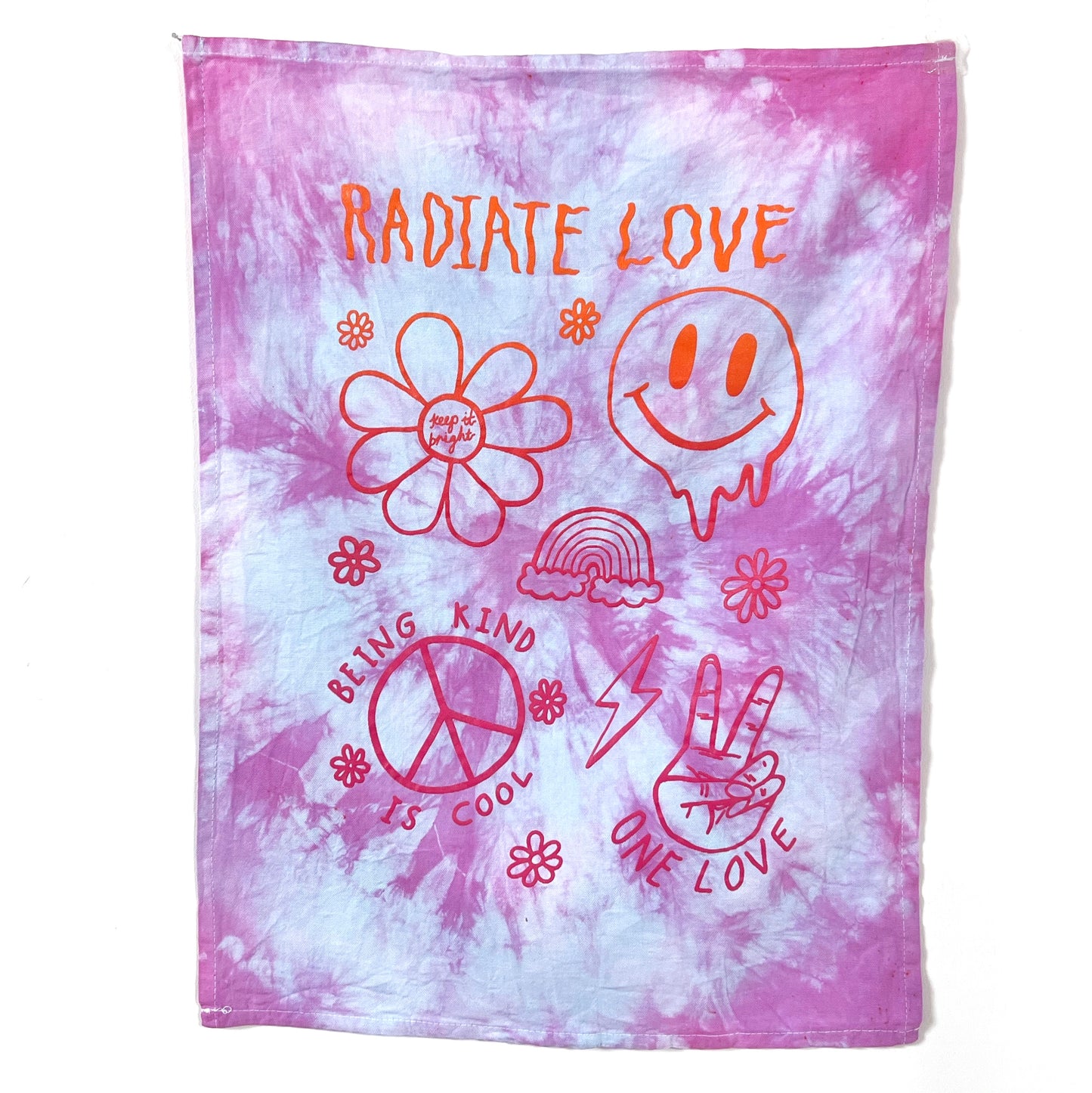 hippie heart wall hanging - tie dye