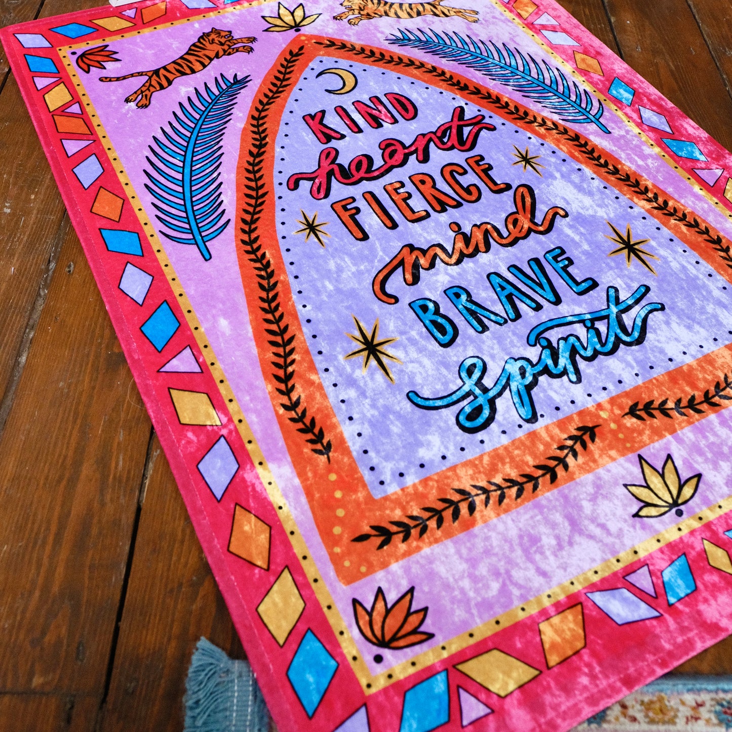 kind heart, fierce mind, brave spirit rug