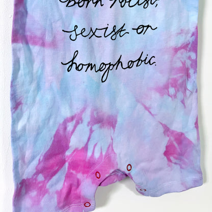 hate is taught... tie dye baby bodysuit