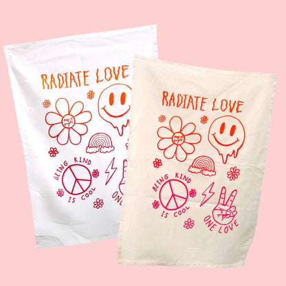 hippie heart tea towels