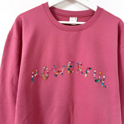 powerful hand-embellished sweatshirt