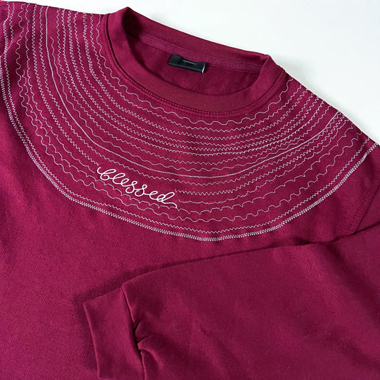 blessed embroidered sweatshirt - burgundy