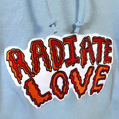 radiate love embroidered hoodie - blue