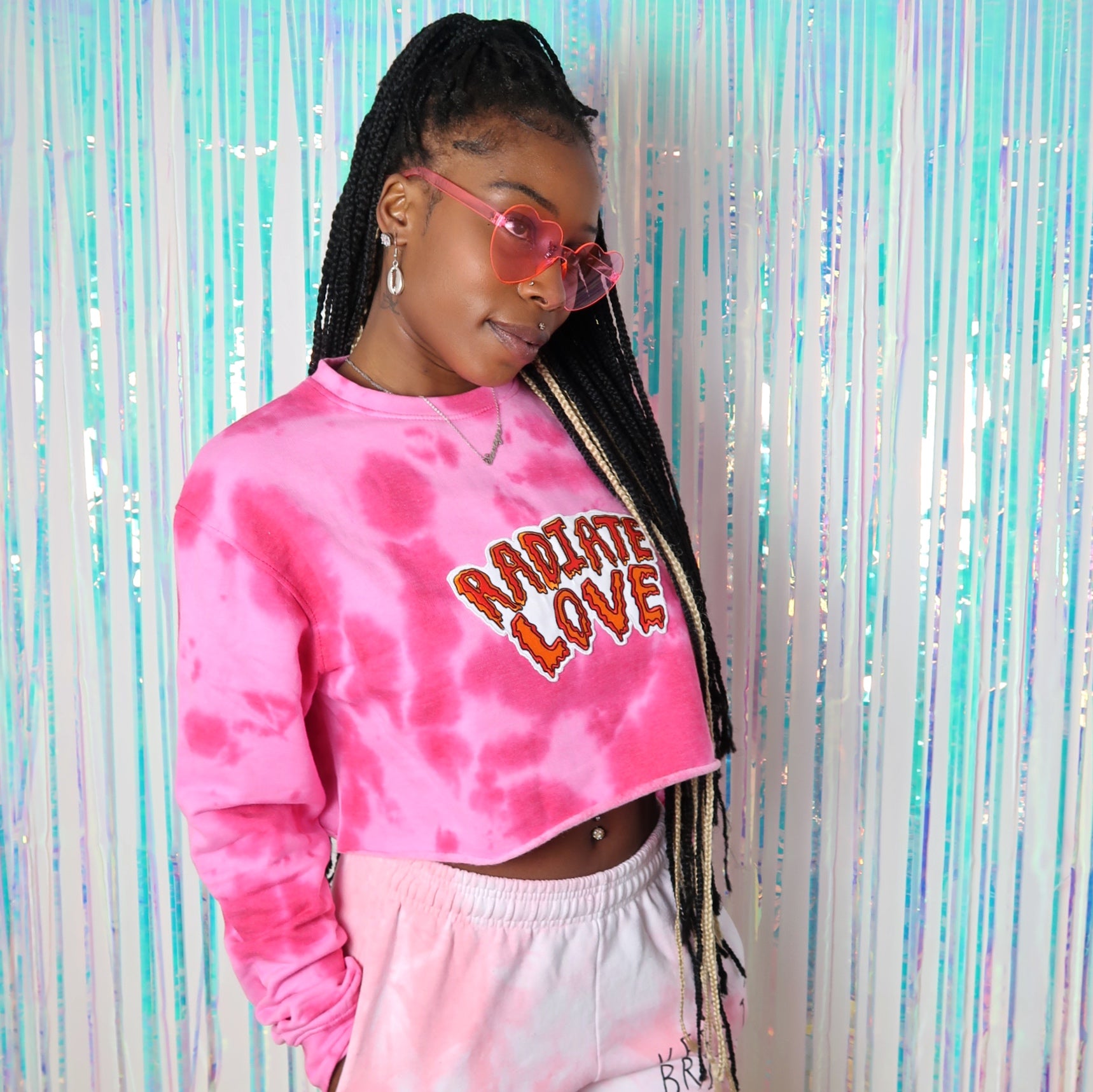 radiate love tie dye crop sweatshirt pink Keep It Bright