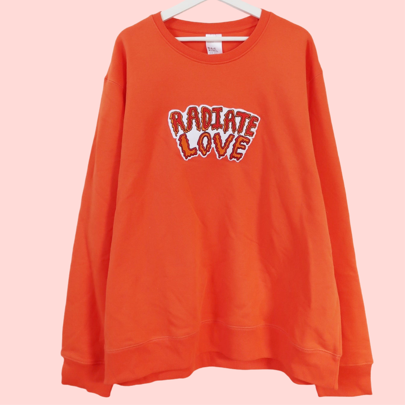 radiate love embroidered sweatshirt - orange