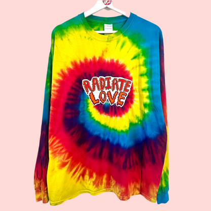 radiate love tie dye long sleeve top