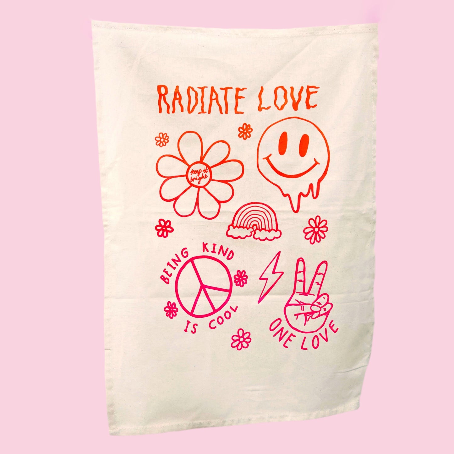 hippie heart tea towels