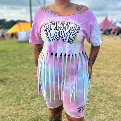 radiate love tie-dye tassel top - pastel fade