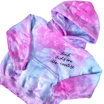 kind kids are the coolest hoodie - tie dye