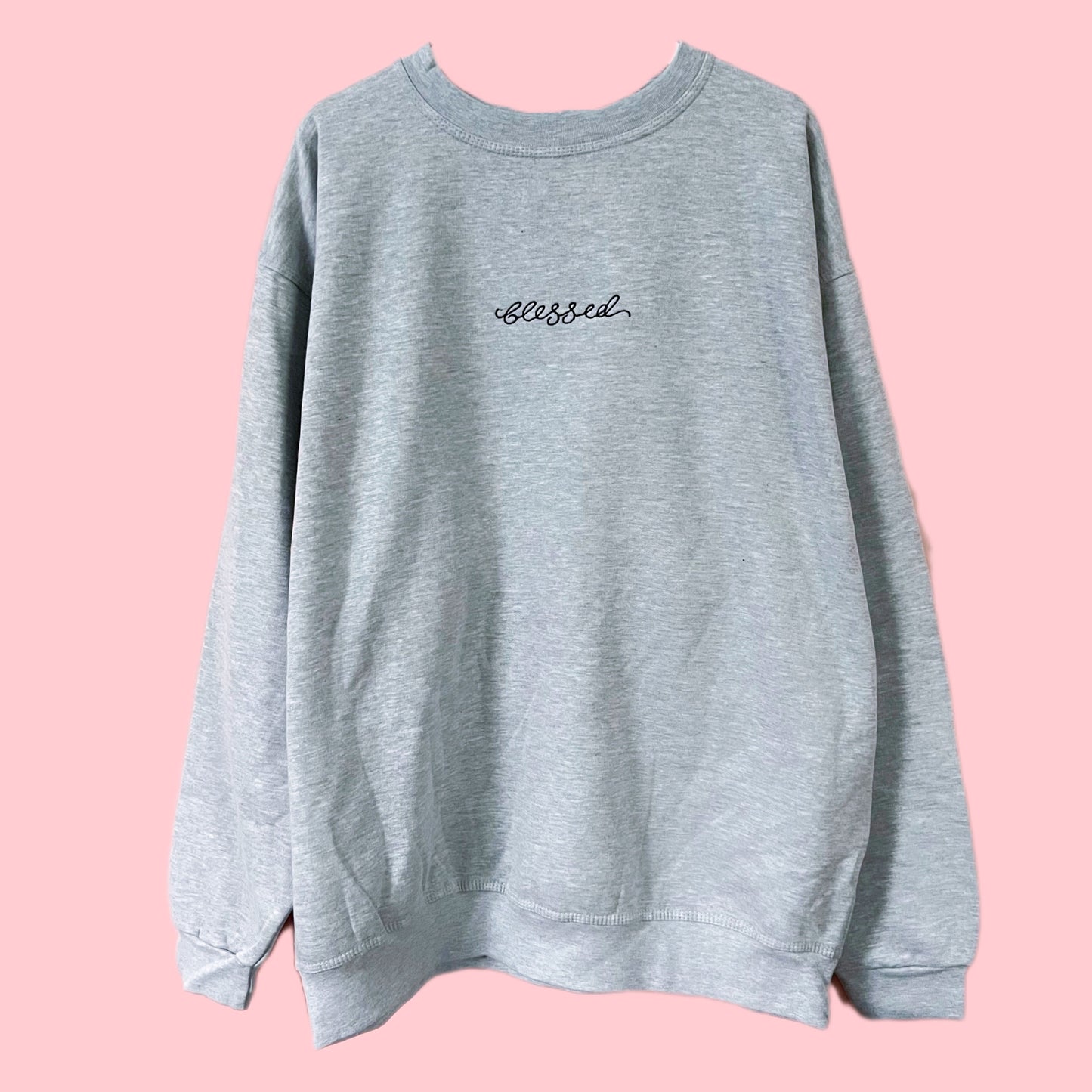 blessed embroidered sweatshirt - grey