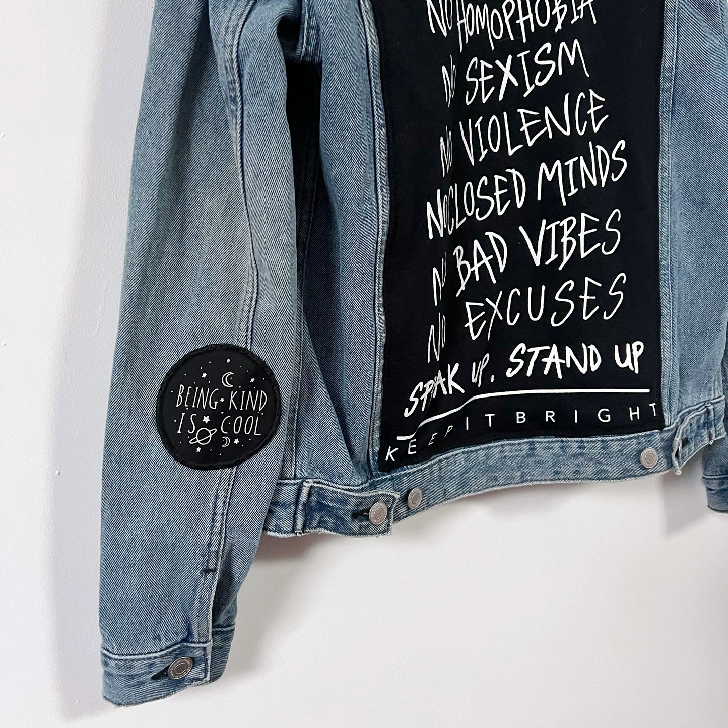 stand up, speak up denim jacket