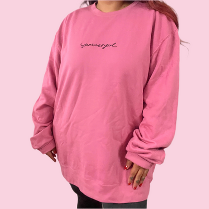 powerful embroidered sweatshirt - pink