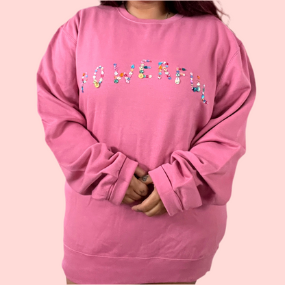 powerful hand-embellished sweatshirt