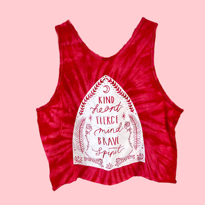 kind heart, fierce mind, brave spirit crop top - red