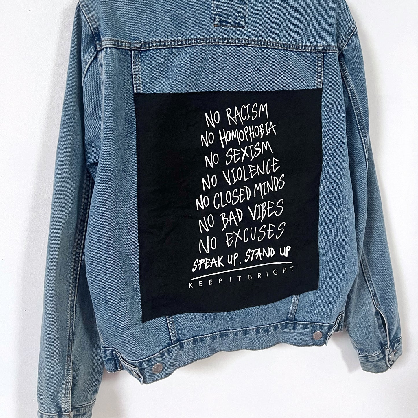 stand up, speak up denim jacket