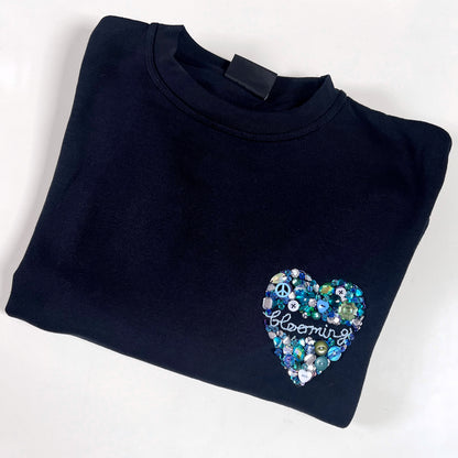 blooming hand-embellished sweatshirt