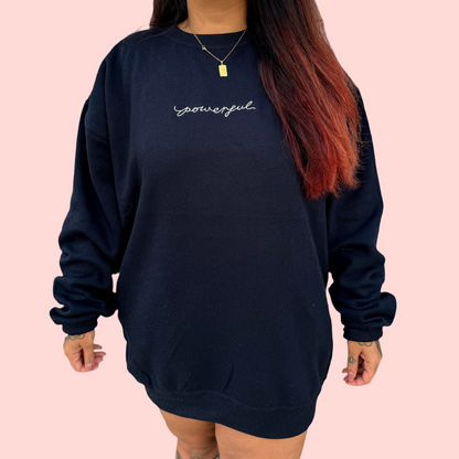 powerful embroidered sweatshirt - navy