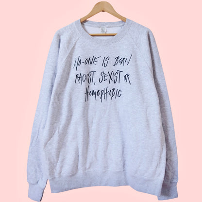 hate is taught sweatshirt - light grey